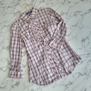 バーバリーブルーレーベル(BURBERRY BLUE LABEL)のバーバリーブルーレーベル おリボン ブラウス ୨୧ Ｎｏ．3(シャツ/ブラウス(半袖/袖なし))