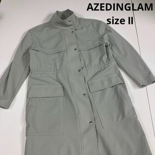 AZEDINGLAM アゼディングラム　ロングコート　グレー　ストレッチ　古着(トレンチコート)