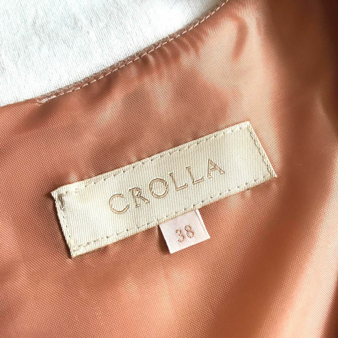 CROLLA(クローラ)の日本製　CROLLA　クローラ　ひざ丈ワンピース　フォーマル　ママ　ベージュ　M レディースのワンピース(ひざ丈ワンピース)の商品写真