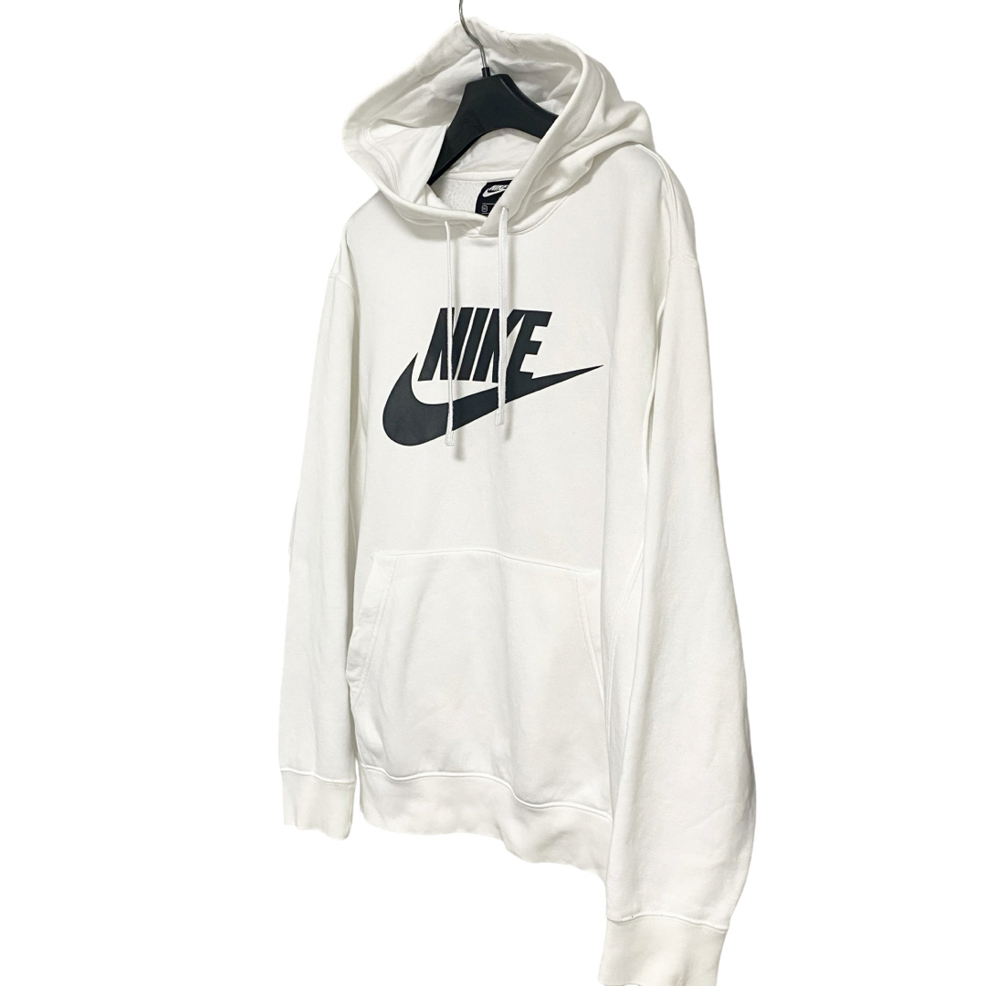 NIKE - NIKEナイキ パーカーホワイト白 大きいサイズXL 裏起毛 NIKE - NIKEナイキ パーカーホワイト白 大きいサイズXL 裏起毛