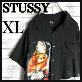 ステューシー(STUSSY)の8543【希少XLサイズ】ステューシー☆総柄半袖シャツ　入手困難　人気デザイン(シャツ)