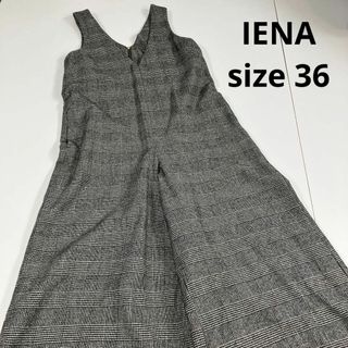 イエナ(IENA)のIENA イエナ　サロペット　オーバーオール　グレンチェック　ワイド　ウール(サロペット/オーバーオール)