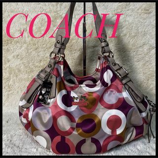 コーチ(COACH)のCOACH コーチ　ハンドバッグ　トート　肩がけ可　カラフル　チャーム　レザー(ハンドバッグ)