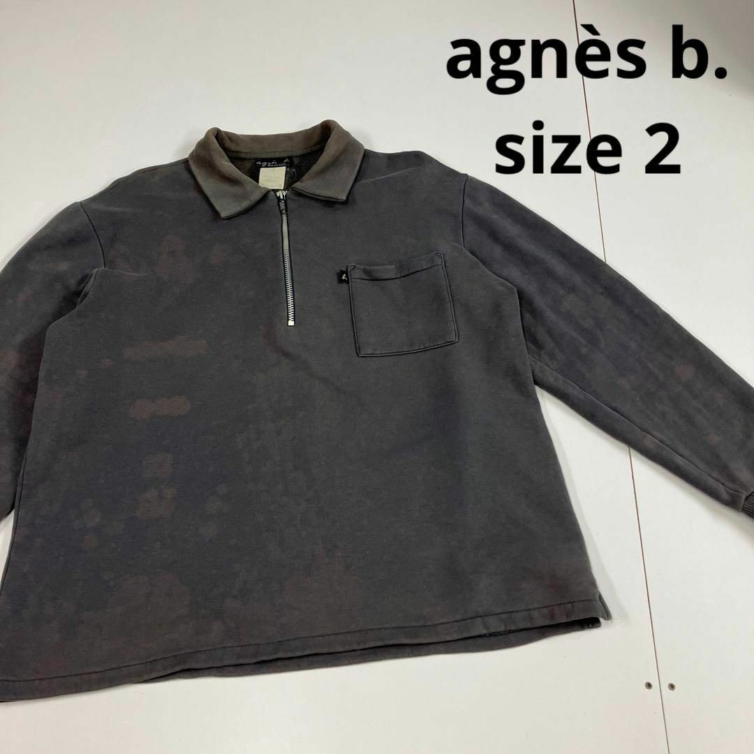 agnes b.(アニエスベー)の90's アニエスベー　オム　スウェット　ハーフジップ　古着　フェード　2 メンズのトップス(スウェット)の商品写真