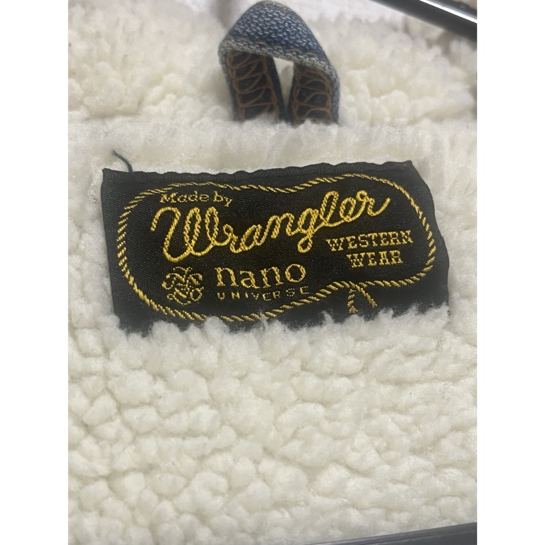 nano・universe(ナノユニバース)のWrangler x nano・universe  デニムボアコート フード付き メンズのジャケット/アウター(Gジャン/デニムジャケット)の商品写真