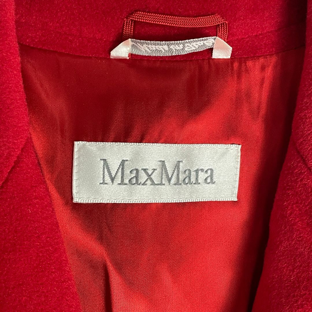 Max Mara(マックスマーラ)の◎【チェスターコート　マックスマーラ　ショート丈　カシミヤ　アンゴラ　赤　古着】 レディースのジャケット/アウター(チェスターコート)の商品写真