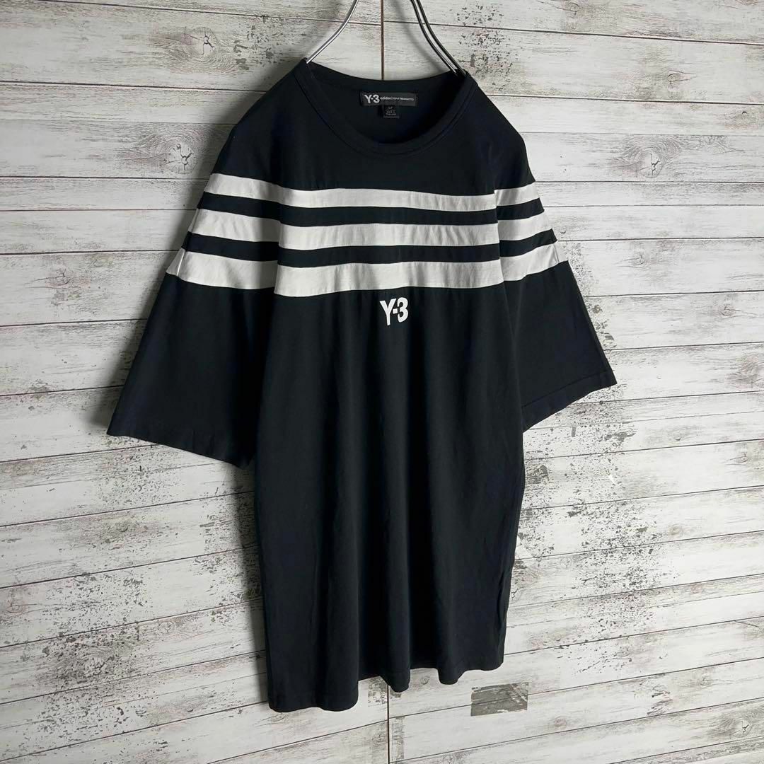 Y-3(ワイスリー)の8614【希少デザイン】Y-3☆センターロゴ定番カラーtシャツ　入手困難　美品 メンズのトップス(Tシャツ/カットソー(半袖/袖なし))の商品写真