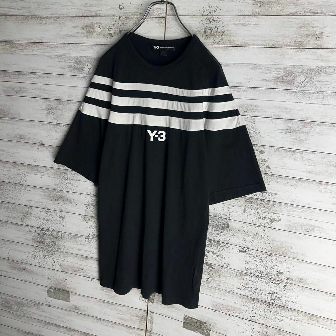 Y-3(ワイスリー)の8614【希少デザイン】Y-3☆センターロゴ定番カラーtシャツ　入手困難　美品 メンズのトップス(Tシャツ/カットソー(半袖/袖なし))の商品写真