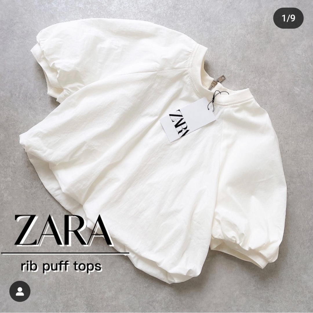 ZARA - ZARA リブパフトップス Sサイズ エクリュの通販 by