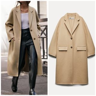 ZARA　ZW COLLECTION ダブルフェイス ウールブレンド コート