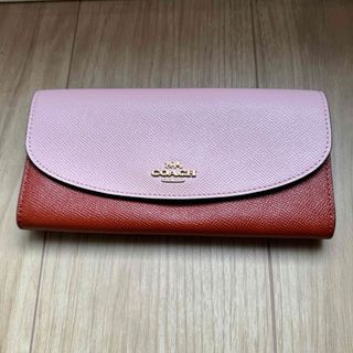 コーチ(COACH)の【新品未使用】コーチ⭐︎バイカラー長財布⭐︎ブラッシュ×テラコッタ(財布)