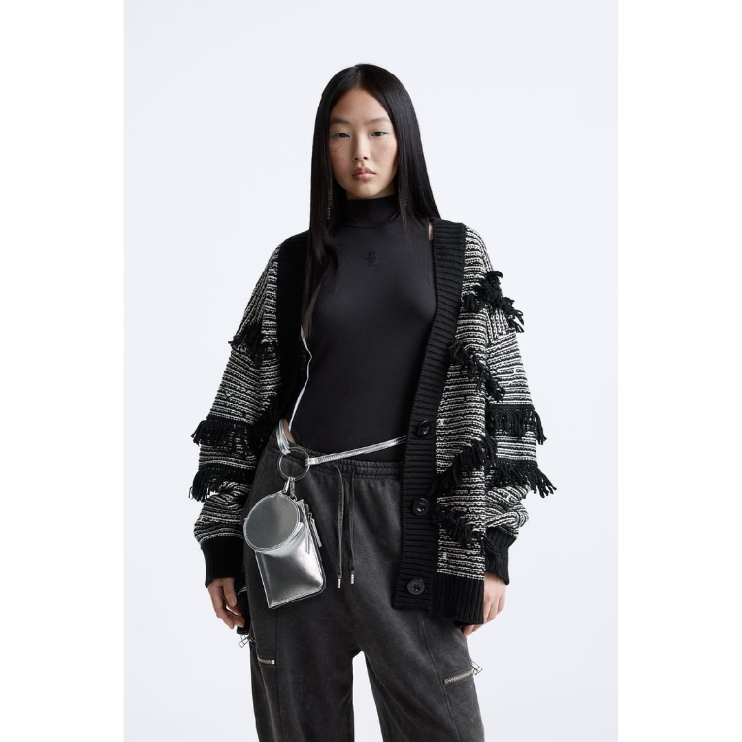 ZARA - ZARA ジャカードカーディガン フリンジX MAISON SPECIAL ZARA - ZARA ジャカードカーディガン フリンジX MAISON SPECIAL