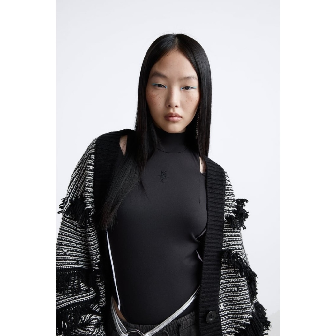 ZARA - ZARA ジャカードカーディガン フリンジX MAISON SPECIAL ZARA - ZARA ジャカードカーディガン フリンジX MAISON SPECIAL