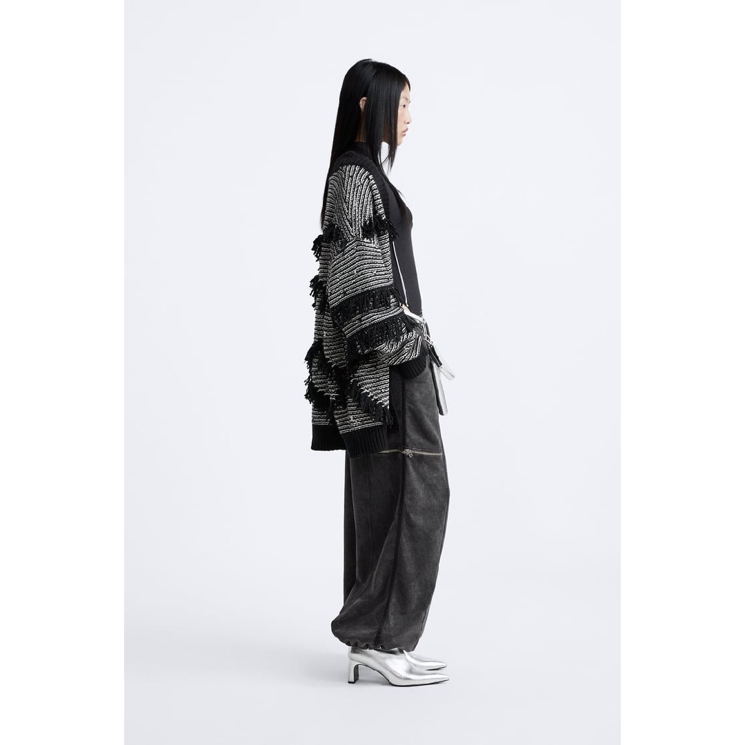 ZARA - ZARA ジャカードカーディガン フリンジX MAISON SPECIAL ZARA - ZARA ジャカードカーディガン フリンジX MAISON SPECIAL