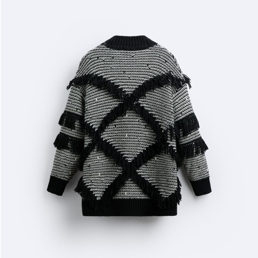 ZARA - ZARA ジャカードカーディガン フリンジX MAISON SPECIAL ZARA - ZARA ジャカードカーディガン フリンジX MAISON SPECIAL