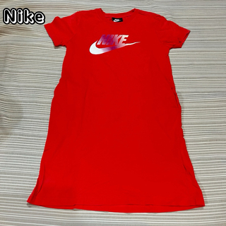 ナイキ(NIKE)のNIKE ワンピース　半袖　Tシャツ　M レッド　美品(Tシャツ(半袖/袖なし))