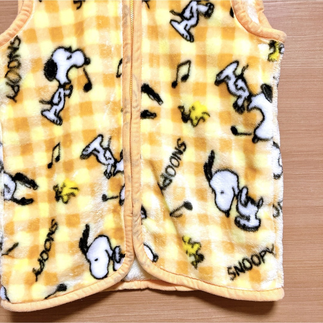 SNOOPY(スヌーピー)の新品♡レディース　スリーパー　スヌーピー   M〜L 着る毛布　チェック　黄色 レディースのルームウェア/パジャマ(ルームウェア)の商品写真