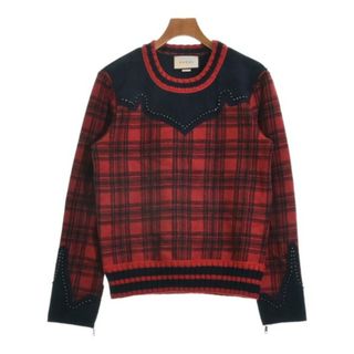 グッチ(Gucci)のGUCCI グッチ Tシャツ・カットソー XS 赤x紺(チェック) 【古着】【中古】(Tシャツ/カットソー(半袖/袖なし))