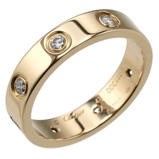 カルティエ(Cartier)の【CARTIER】カルティエ ミニラブ ウェディング K18イエローゴールド×8P フルダイヤモンド 8号 約3.97g レディース リング・指輪(リング(指輪))