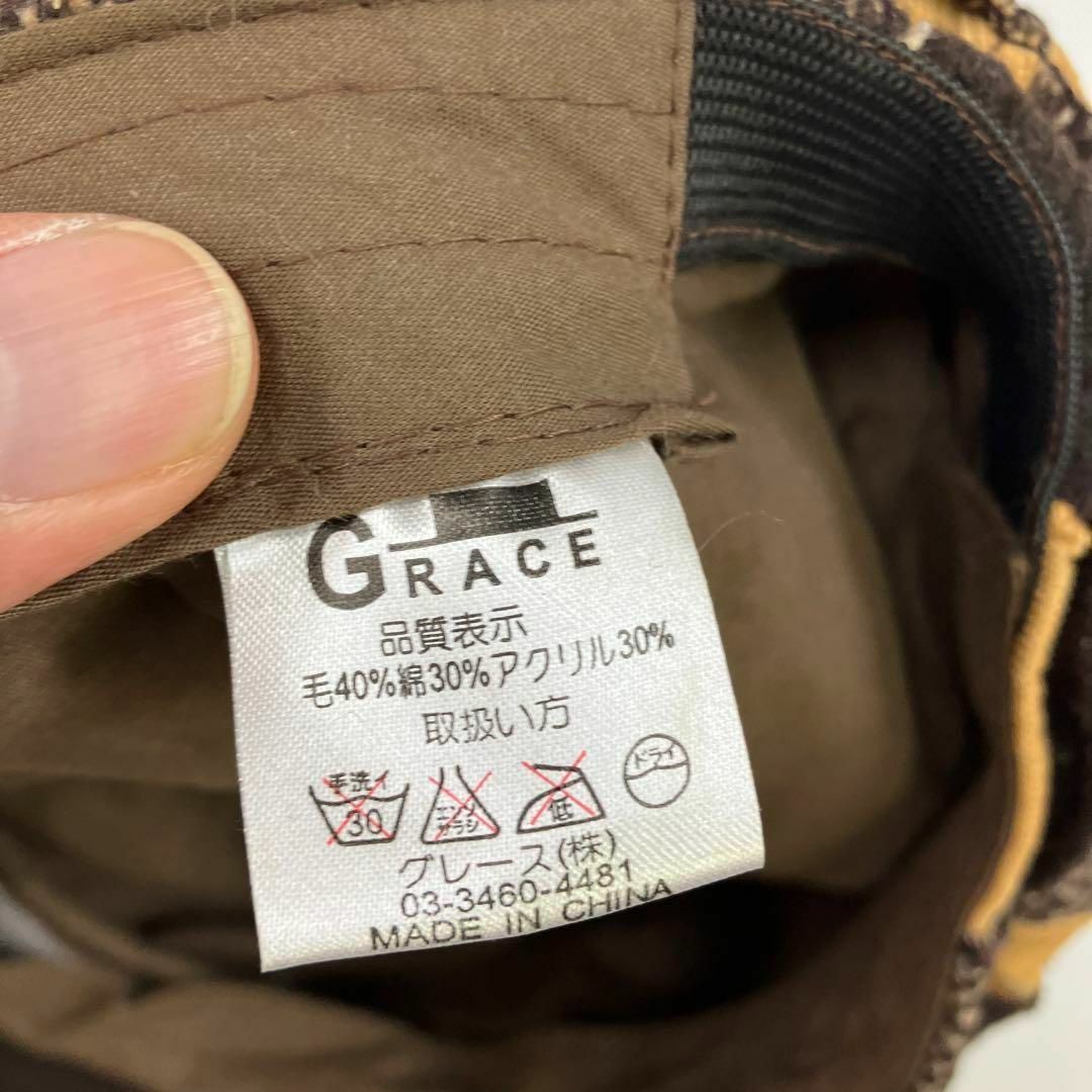 grace グレース　キャスケット　パッチワーク　コーデュロイ　ツイード　古着 メンズの帽子(キャスケット)の商品写真