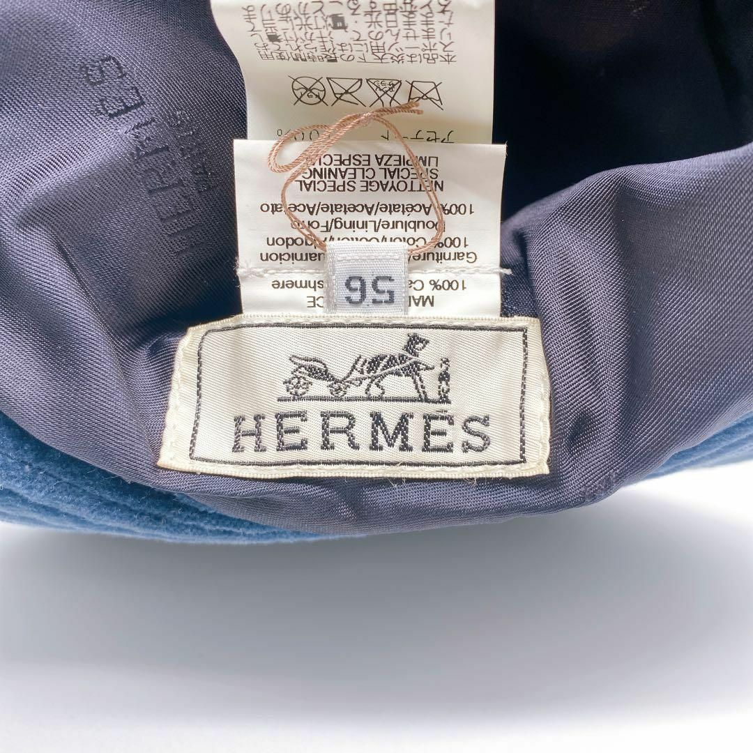 Hermes(エルメス)のHERMES カデナチャーム　バケットハット　56サイズ　カシミヤ　ブラック レディースの帽子(ハット)の商品写真