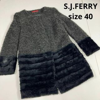 ジェイフェリー(J.FERRY)のS.J.FERRY ジェイフェリー　ロングコート　ウール　ファー　ノーカラー(ロングコート)