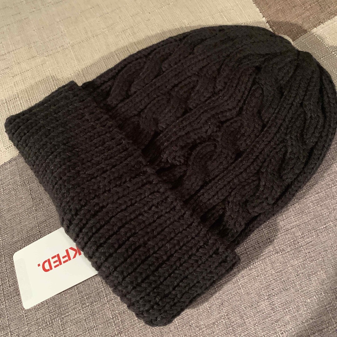 ミルクフェド　LOGO CABLE KNIT CAP