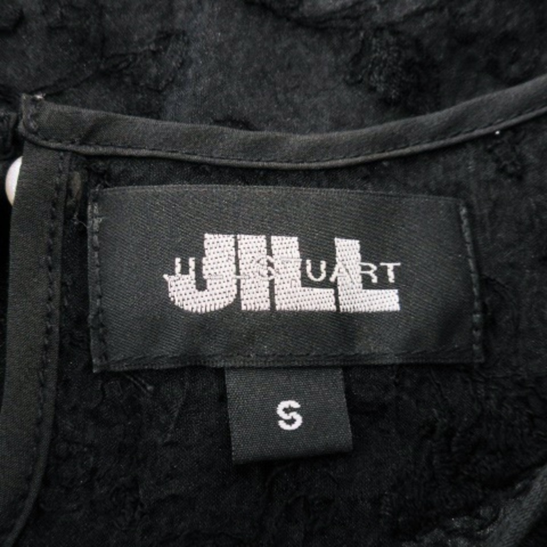 JILL by JILLSTUART(ジルバイジルスチュアート)のジルバイジルスチュアート カットソー ノースリーブ チュール 刺繍 S 黒 レディースのトップス(カットソー(半袖/袖なし))の商品写真