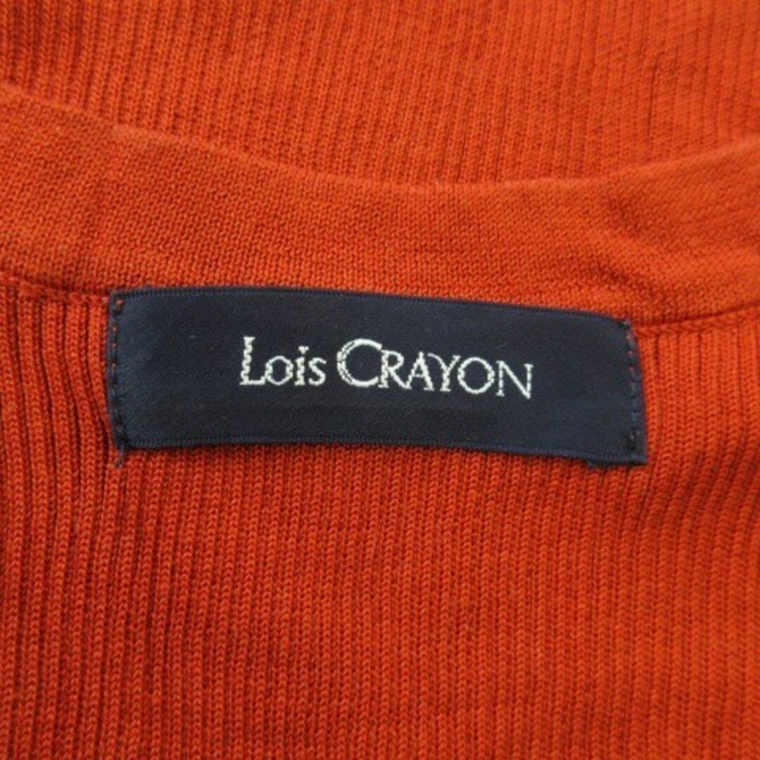 Lois CRAYON(ロイスクレヨン)のロイスクレヨン アンサンブル カーディガン ニット リブ シルク M オレンジ レディースのトップス(アンサンブル)の商品写真