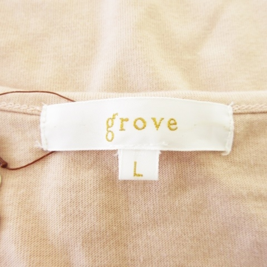grove(グローブ)のグローブ Tシャツ カットソー 半袖 切替 レース カットワーク L ピンク レディースのトップス(Tシャツ(半袖/袖なし))の商品写真