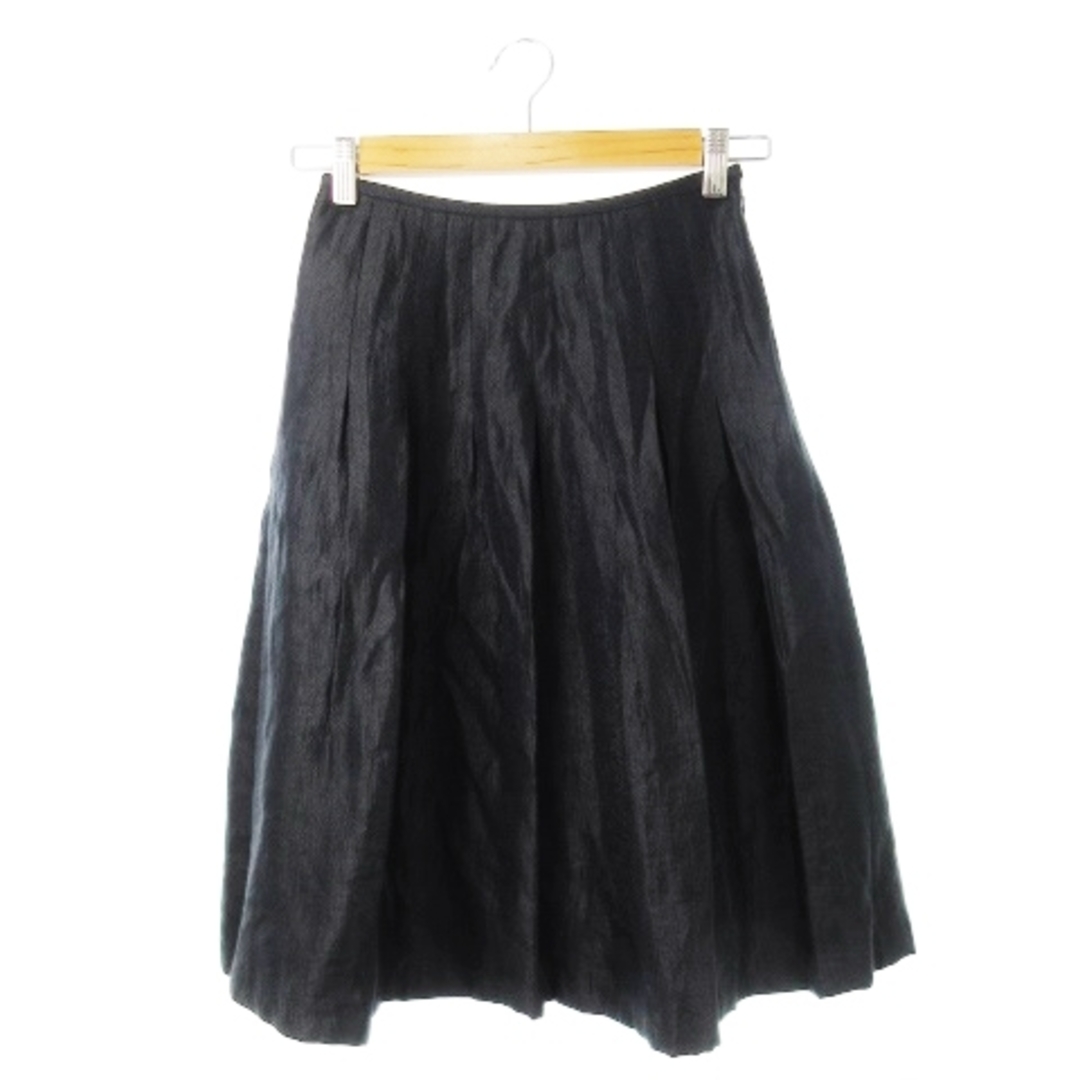 Yorkland(ヨークランド)のヨークランド スカート フレア ミモレ ロング サテン 光沢感 楊柳 7 黒 レディースのスカート(ロングスカート)の商品写真
