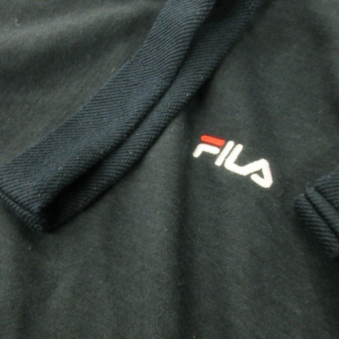 FILA(フィラ)のフィラ パーカー スウェット プルオーバー 五分袖 ロゴ刺繍 L 紺 ネイビー レディースのトップス(パーカー)の商品写真