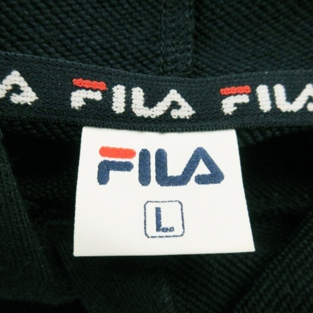 FILA(フィラ)のフィラ パーカー スウェット プルオーバー 五分袖 ロゴ刺繍 L 紺 ネイビー レディースのトップス(パーカー)の商品写真