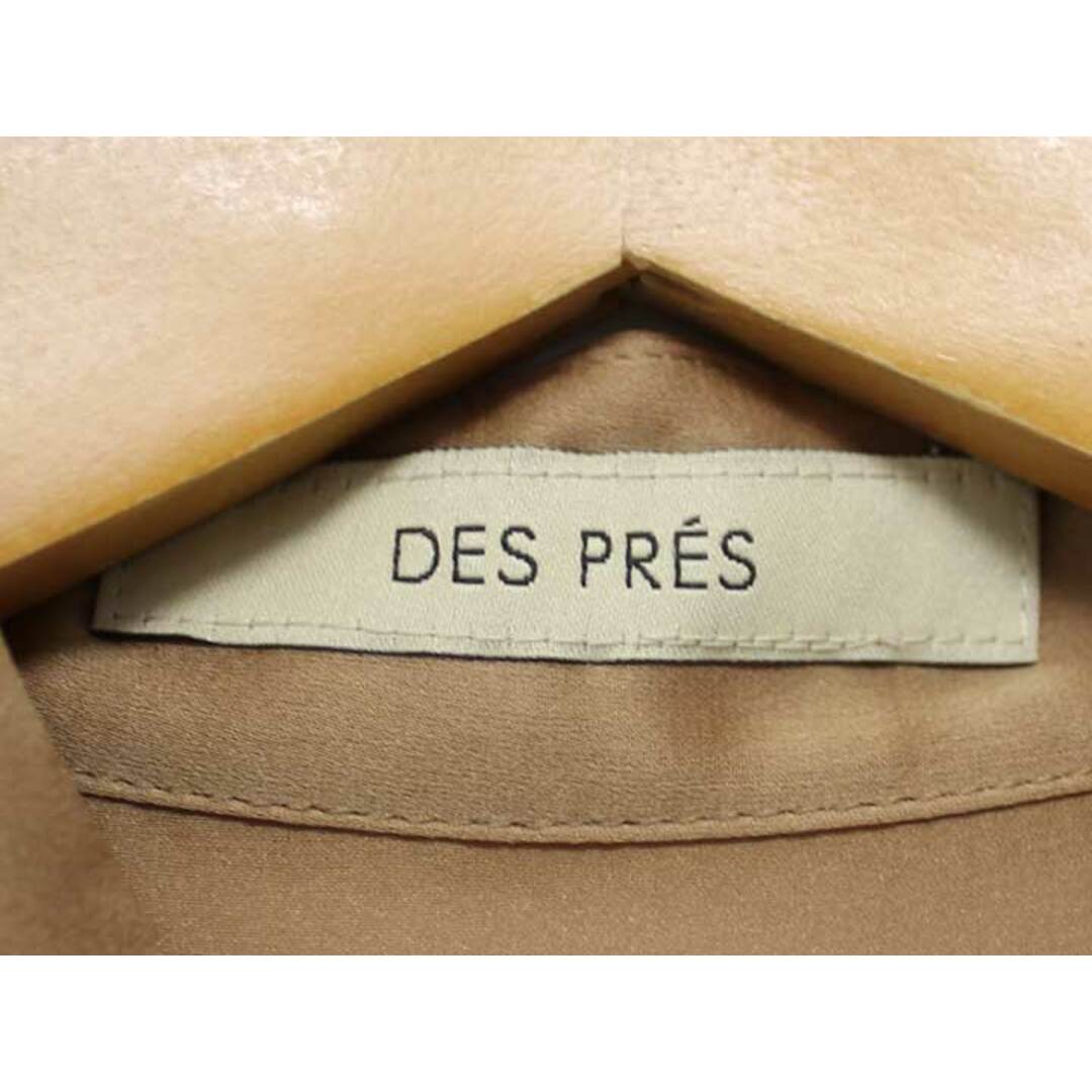 DES PRES(デプレ)の△DES PRES/デ・プレ△シルクフリルブラウス/長袖/無地　ベージュ　レディース　1　【中古】 春夏 823032 レディースのトップス(シャツ/ブラウス(半袖/袖なし))の商品写真