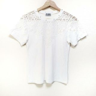 ヒステリックグラマー(HYSTERIC GLAMOUR)のHYSTERIC GLAMOUR(ヒステリックグラマー) 半袖Tシャツ サイズF 白×シルバー レース 化学繊維(Tシャツ(半袖/袖なし))