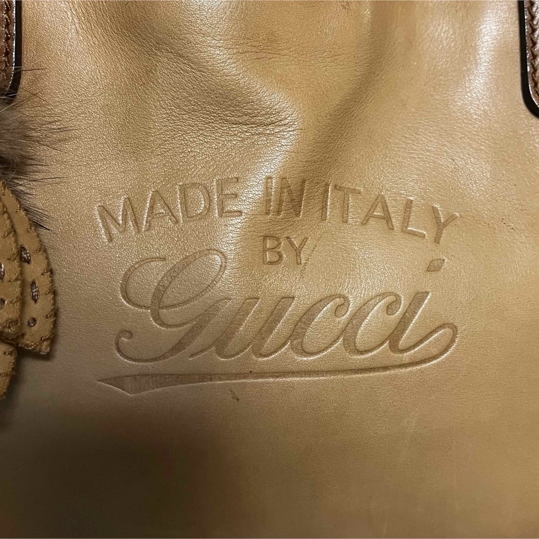 Gucci(グッチ)のGUCCI レザートートバッグ　キャメル レディースのバッグ(トートバッグ)の商品写真