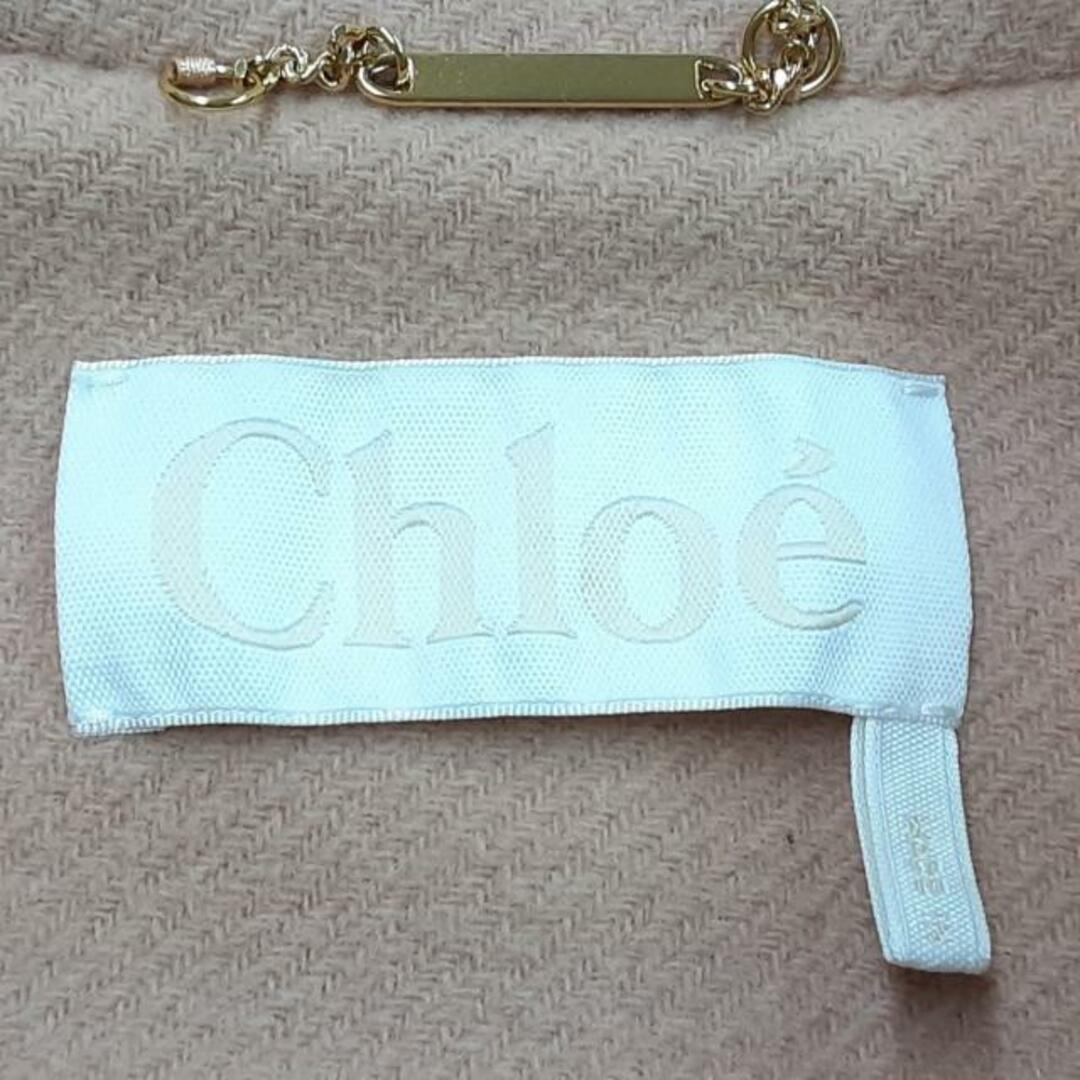 Chloe(クロエ)のChloe(クロエ) コート サイズ34 S レディース美品  - ピンクベージュ 七分袖/ジップアップ/秋/冬 レディースのジャケット/アウター(その他)の商品写真