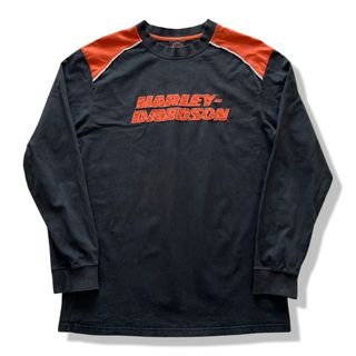 ハーレーダビッドソン(Harley Davidson)のハーレーダビッドソン 刺繍ロゴ 長袖 クルーネック ゲームTシャツ M(Tシャツ/カットソー(七分/長袖))