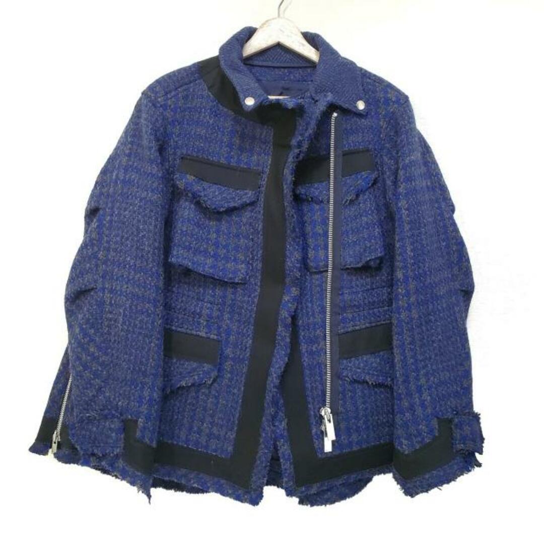 sacai(サカイ)のSacai(サカイ) ブルゾン サイズ1 S レディース - ネイビー×ダークグレー×黒 長袖/秋/冬 レディースのジャケット/アウター(ブルゾン)の商品写真