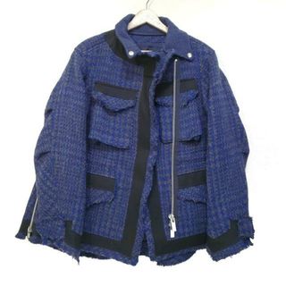 サカイ(sacai)のSacai(サカイ) ブルゾン サイズ1 S レディース - ネイビー×ダークグレー×黒 長袖/秋/冬(ブルゾン)