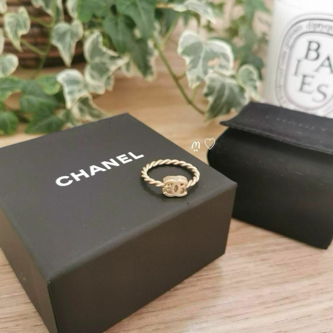 CHANEL　シャネル　ココマークツイストリング　12号　シャンパンゴールド