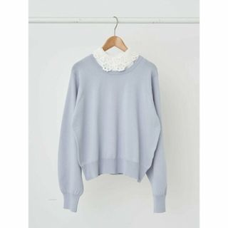 アースミュージックアンドエコロジー(earth music & ecology)の【サックスブルー】襟付きニットプルオーバー レディース/春/24SS(ニット/セーター)