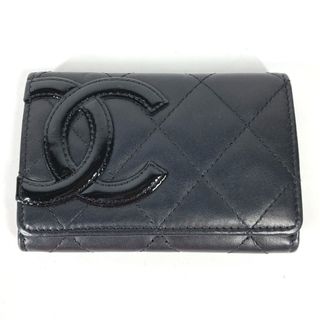 シャネル(CHANEL)のシャネル CHANEL CC ココマーク カンボンライン 小銭入れ 財布 2つ折り カードケース コインケース レザー ブラック(コインケース)