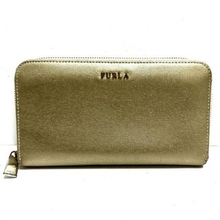 フルラ(Furla)のFURLA(フルラ) 長財布 - ゴールド ラウンドファスナー レザー(財布)