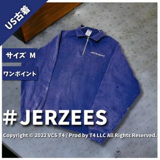 ジャージーズ(JERZEES)の【US古着】ジャージーズ スウェット M ネイビー ハーフジップ ✓3683(スウェット)