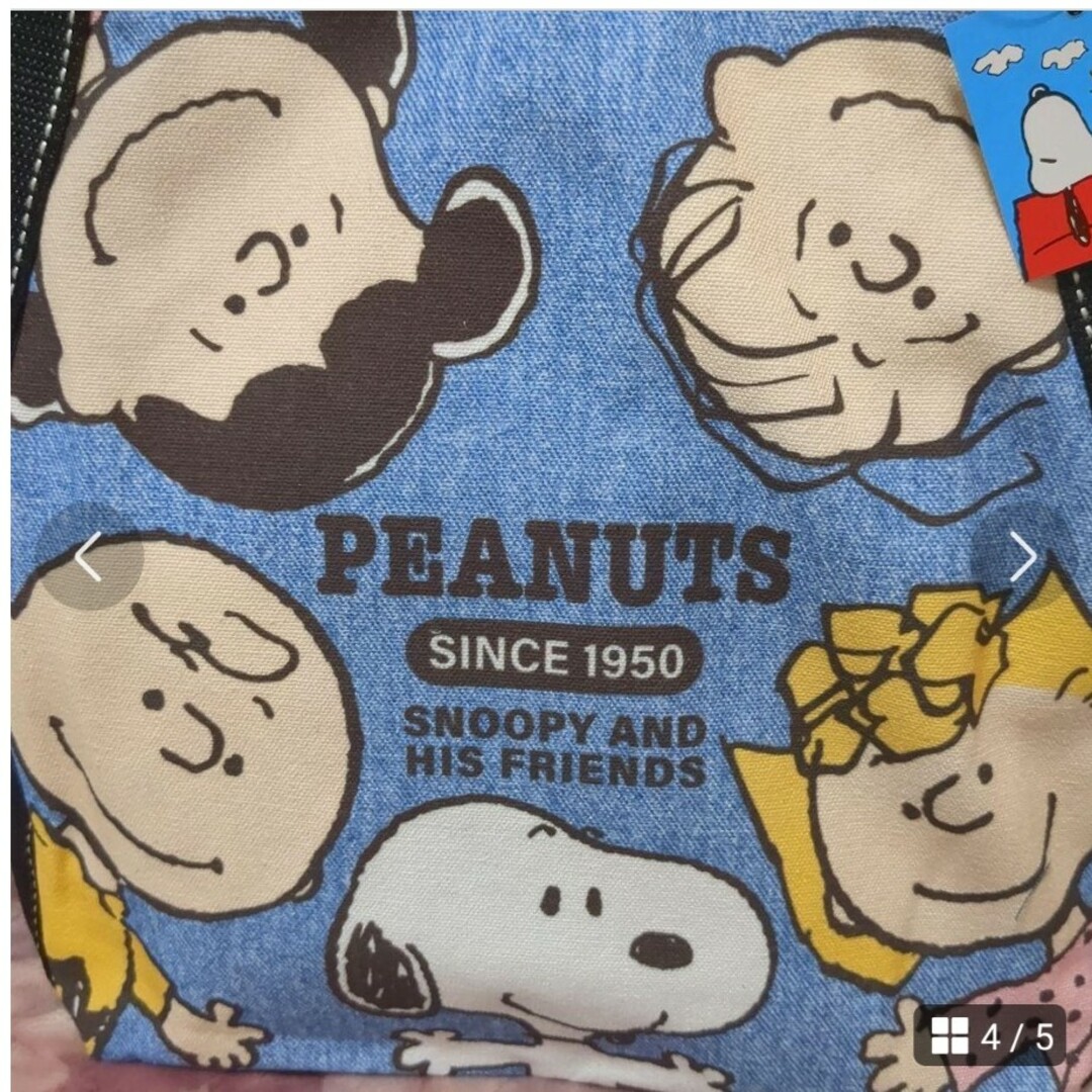 SNOOPY(スヌーピー)のデニム スヌーピー バルーントートバッグ ウッドストック チャーリー マザーズ レディースのバッグ(トートバッグ)の商品写真