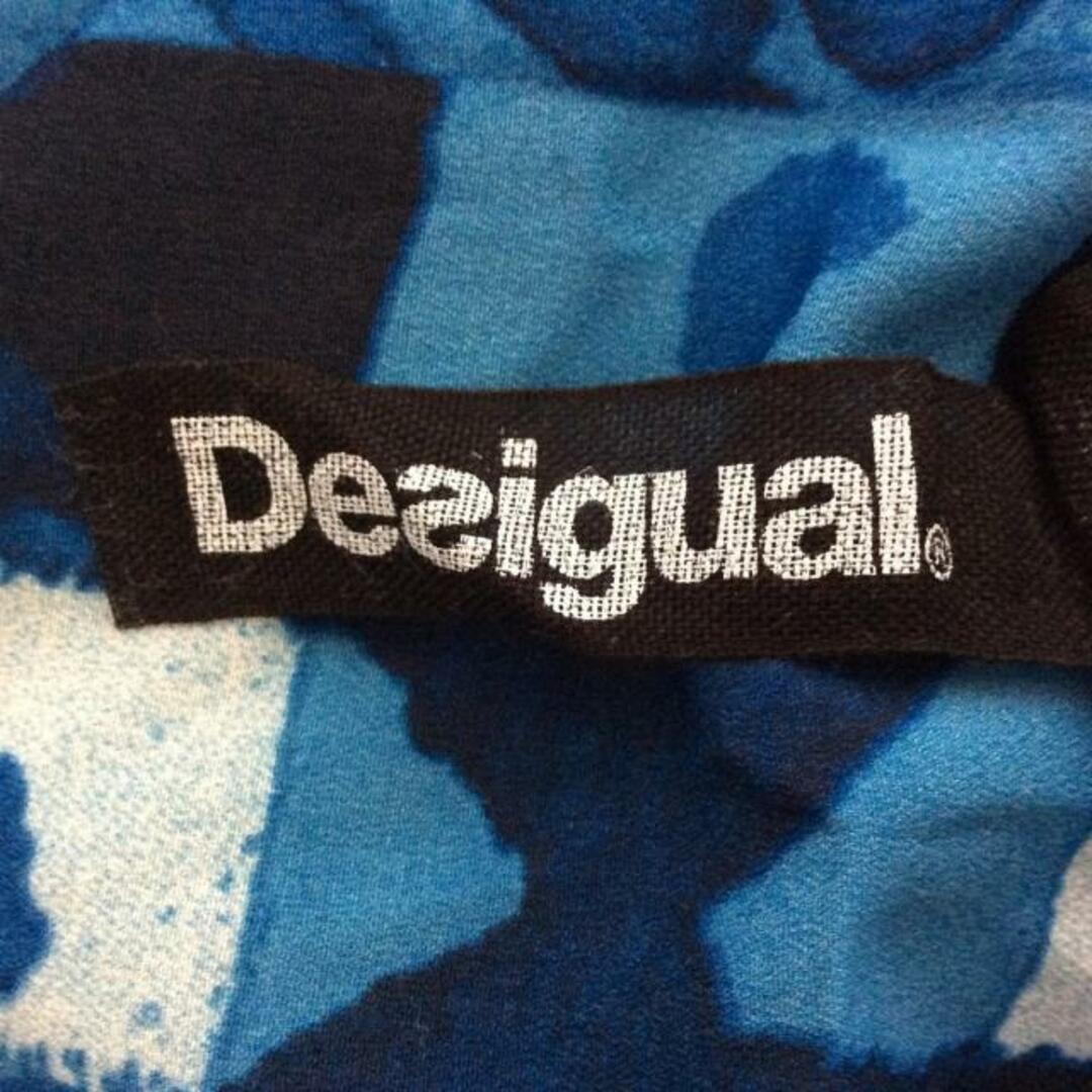 DESIGUAL(デシグアル)のDesigual(デシグアル) ワンピース レディース - ブルー×ネイビー×マルチ ノースリーブ/ひざ丈/花柄 レディースのワンピース(その他)の商品写真