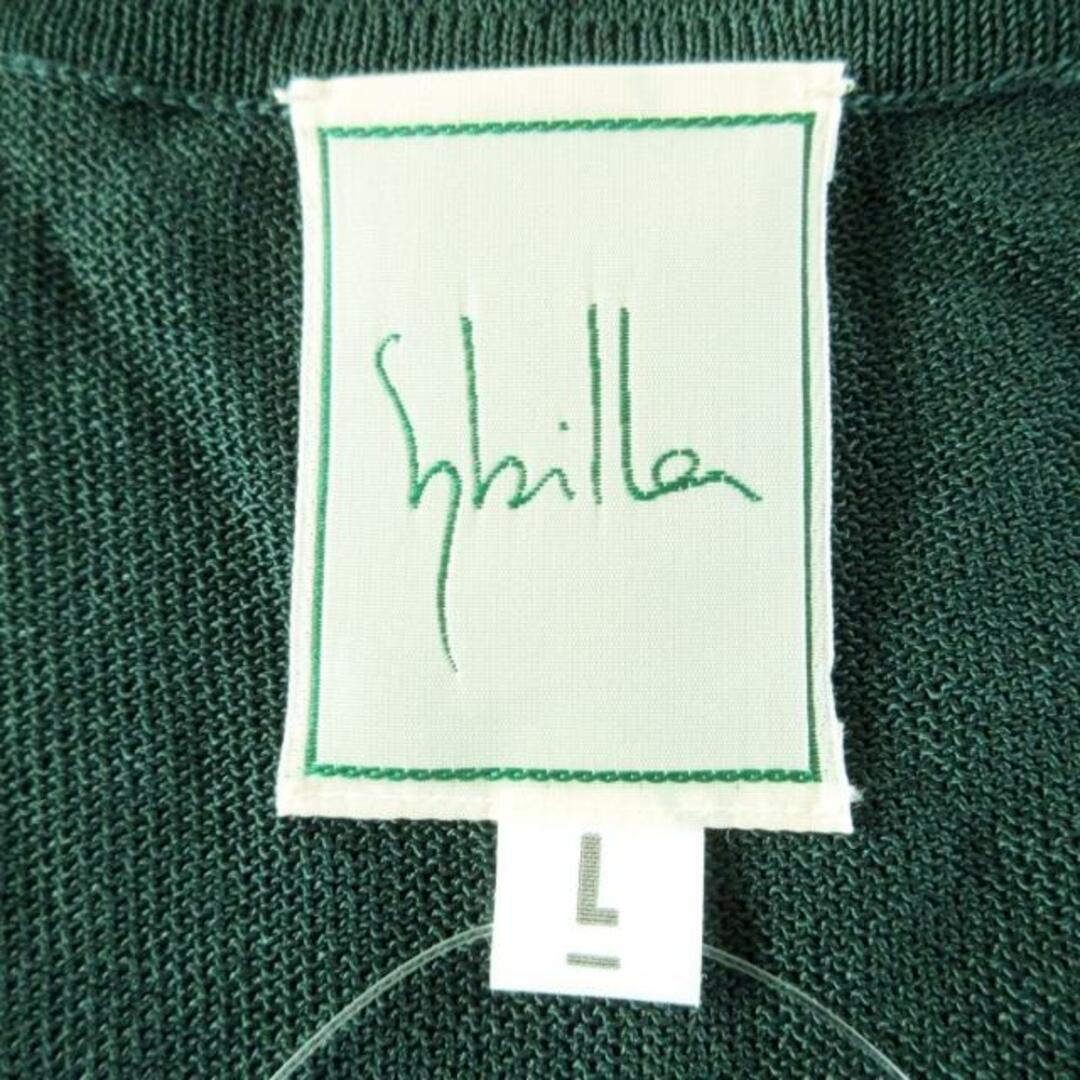 Sybilla(シビラ)のSybilla(シビラ) ワンピース サイズL レディース - ダークグリーン Vネック/ノースリーブ/ひざ丈/シースルー レディースのワンピース(その他)の商品写真