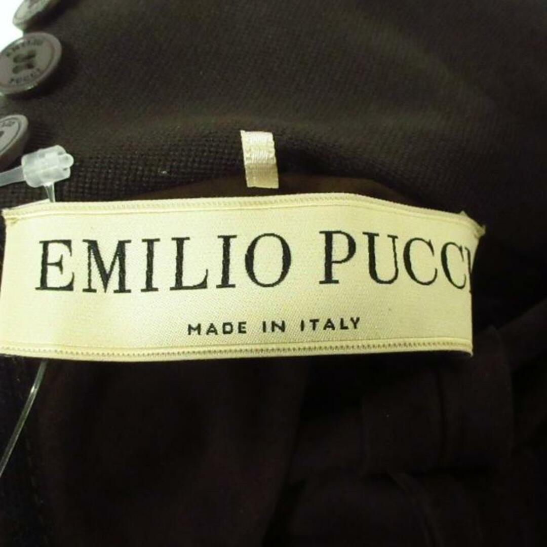 EMILIO PUCCI(エミリオプッチ)のEMILIO PUCCI(エミリオプッチ) ワンピース サイズ  レディース - ダークブラウン ハイネック/長袖/ひざ丈/スエード/ベロア/メッシュ レディースのワンピース(その他)の商品写真