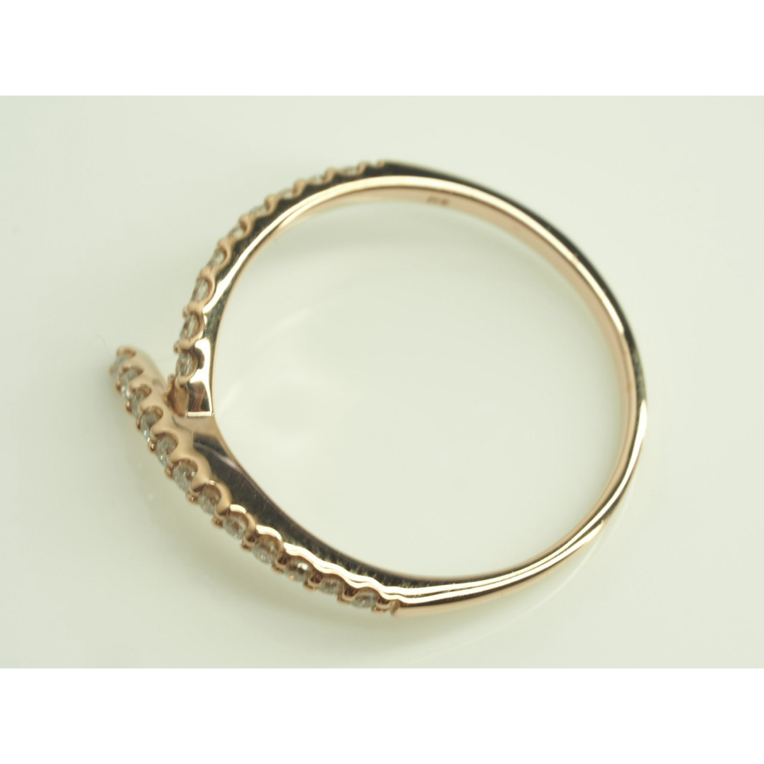 可愛い♡K18PG天然ダイヤモンドデザインリング　0.20ct 11.5号 レディースのアクセサリー(リング(指輪))の商品写真